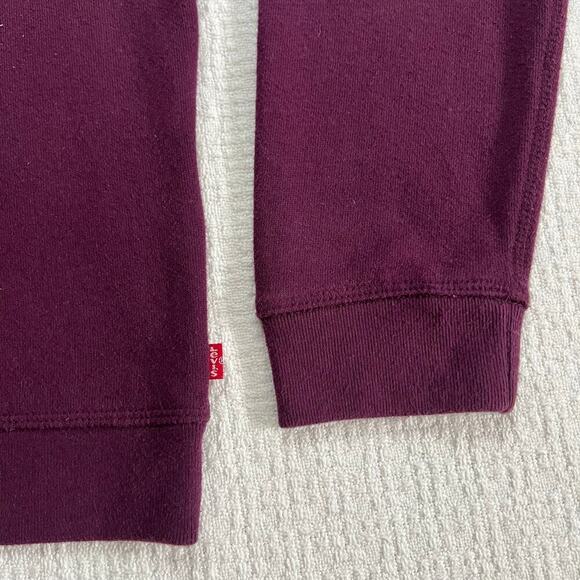 Levi’s Logo Crewneck Plum Sweater Large White Graphic Sweatshirt Womens - Picture 6 of 8